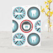 はっきりした歯科パターン – 歯科歯科衛生士 カード (黄色い花)