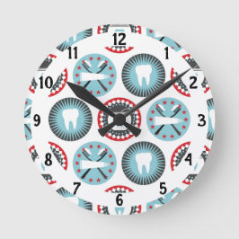 はっきりした歯科パターン – 歯科歯科衛生士 ラウンド壁時計