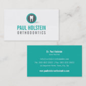 はっきりした歯科医BUSINESS CARD :: モダンtooth logo 1 名刺 (正面/裏面)