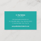 はっきりした歯科医BUSINESS CARD :: モダンtooth logo 1 名刺 (裏面)