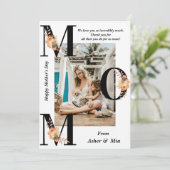 はっきりした母フローラタイポグラフィハッピーマザーズデイカード (スタンド正面)