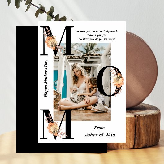 はっきりした母フローラタイポグラフィハッピーマザーズデイカード