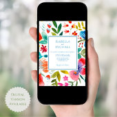 はっきりした水彩野草結婚式招待状 招待状