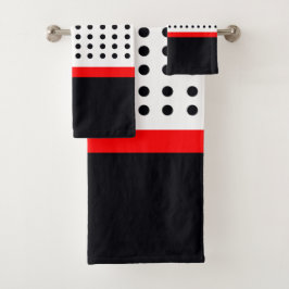 はっきりした水玉模様デザイン バスタオルセット