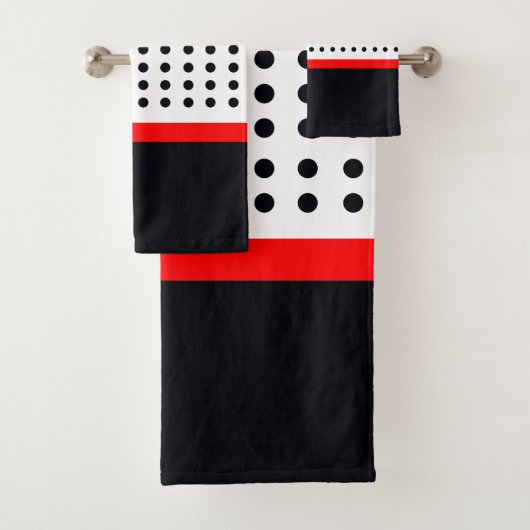 はっきりした水玉模様デザイン バスタオルセット (インサイチュ)