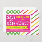 はっきりした水玉模様バルミツワー 案内ポストカード (正面/裏面)