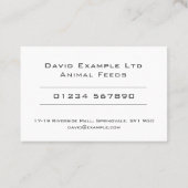 はっきりした澄ん食べ物を与えデザイン 名刺 (裏面)