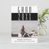 はっきりした無地の文字写真の卒業発表 招待状 (スタンド正面)