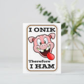 はっきりした熱狂する豚と素晴らし「I HAM」引用文 ポストカード (スタンド正面)