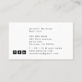 はっきりした爪、 ネイルテックタロットカードブラックビジネスカード 名刺 (裏面)