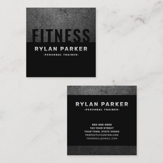 はっきりした男らしラフの濃いモダン色 スクエア名刺 (正面/裏面)