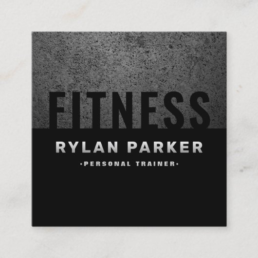 はっきりした男らしラフの濃いモダン色 スクエア名刺 (正面)