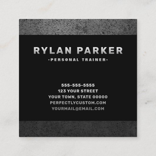 はっきりした男らしラフの濃いモダン色 スクエア名刺 (裏面)