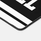 はっきりした白黒アスレチックストライプ文字 デスクマット (コーナー)