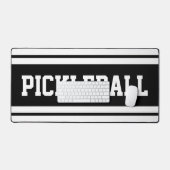 はっきりした白黒アスレチックストライプ文字 デスクマット (キーボード&マウス)