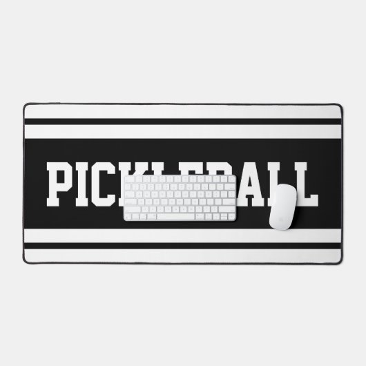 はっきりした白黒アスレチックストライプ文字 デスクマット (キーボード&マウス)