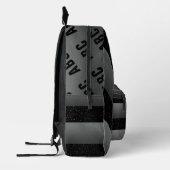 はっきりした白黒グストライプレーカスタムモノグラム プリントバックパック (左)