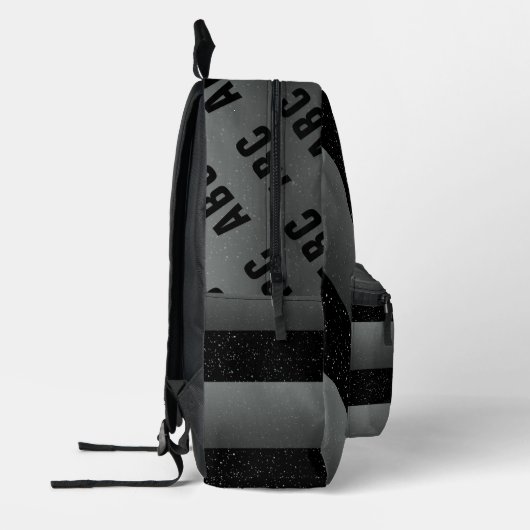 はっきりした白黒グストライプレーカスタムモノグラム プリントバックパック (左)