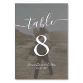 はっきりした白黒スクリプト名結婚photos テーブルナンバー (正面)