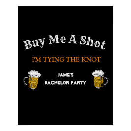 はっきりした白黒バチュラーパーティ背景 ポスター