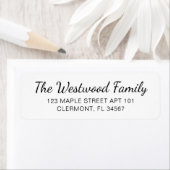 はっきりした白黒ファミリ名差出人住所 ラベル (インサイチュ)