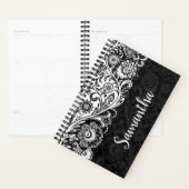 はっきりした白黒フローラ週次/月次プランナー プランナー手帳 (ディスプレー)