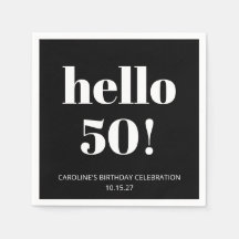はっきりした白黒モダンシック50thバースデーパーティー