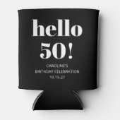 はっきりした白黒モダンシック50thバースデーパーティー 缶クーラー (正面)