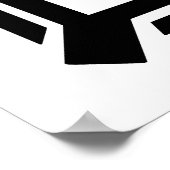 はっきりした白黒幾何学的抽象芸術ラインアート ポスター (角)