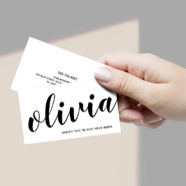 はっきりした白黒手書き台本書道 名刺