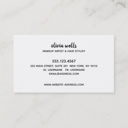 はっきりした白黒書 名刺 (裏面)