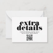 はっきりした白黒QRコードRSVPのWebサ結婚イト ノートカード (裏面)