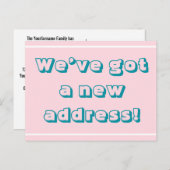 "はっきりした私達は持っています新しい住所を!" 郵便はがき 案内ポストカード (正面/裏面)