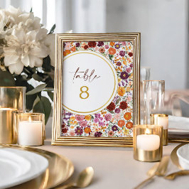 はっきりした秋の結婚テーブル番号 招待状