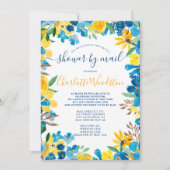 はっきりした秋ひまわりフローラブライダルシャワーバイメール 招待状 (正面)
