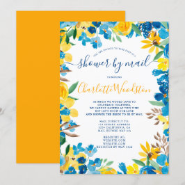 はっきりした秋ひまわりフローラブライダルシャワーバイメール 招待状
