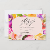 はっきりした秋オーバーサイズフローラ水結婚色 出欠カード (正面)