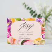 はっきりした秋オーバーサイズフローラ水結婚色 出欠カード (スタンド正面)