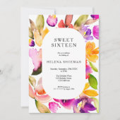 はっきりした秋オーバーサイズフローラ水色甘い16 招待状 (正面)