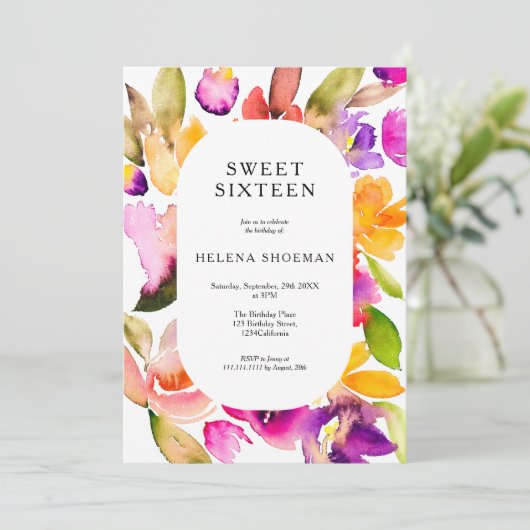 はっきりした秋オーバーサイズフローラ水色甘い16 招待状 (スタンド正面)