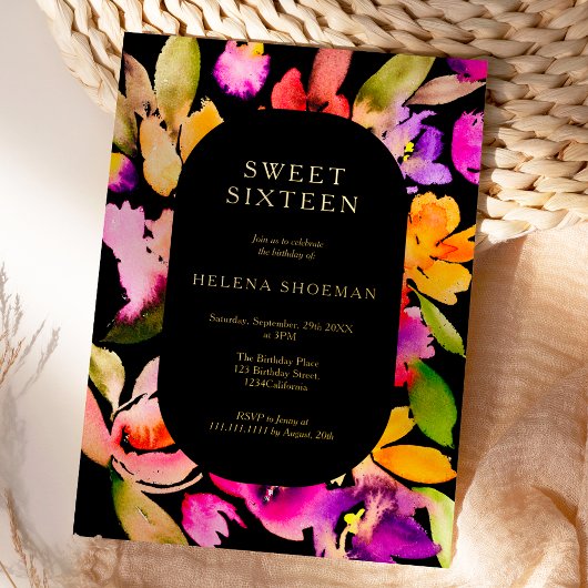 はっきりした秋オーバーサイズフローラ水色甘い16 箔招待状