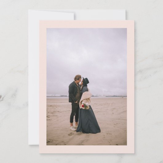 はっきりした秋オーバーサイズフローラ水色結婚写真 招待状 (裏面)