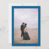 はっきりした秋オーバーサイズフローラ水色結婚写真 招待状 (裏面)