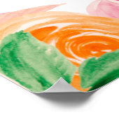 はっきりした秋フローラ水彩ブライダルシャワー歓迎 ポスター (角)