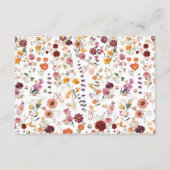 はっきりした秋ワイルドフラワー結婚フィールドの詳細QRコード エンクロージャーカード (裏面)