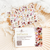 はっきりした秋ワイルドフラワー結婚フィールドの詳細QRコード エンクロージャーカード