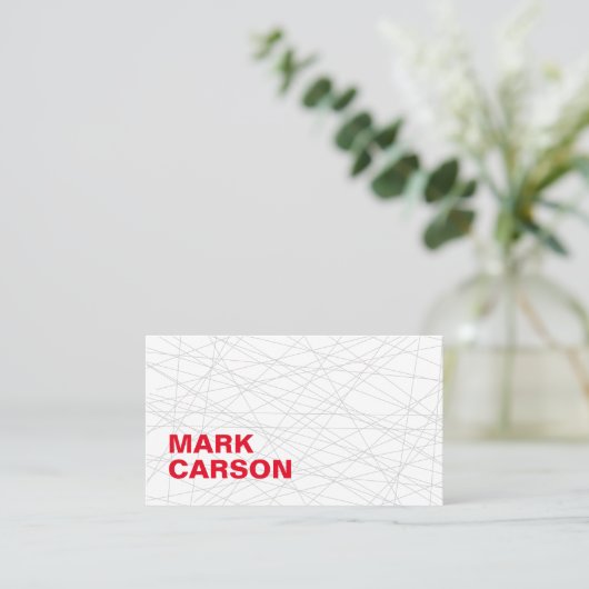 はっきりした移モダン動線プロフェッショナル赤タイプ 名刺 (スタンド正面)