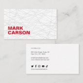 はっきりした移モダン動線プロフェッショナル赤タイプ 名刺 (正面/裏面)