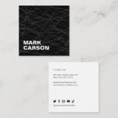 はっきりした移モダン動線プロフェッショナル黒 スクエア名刺 (正面/裏面)