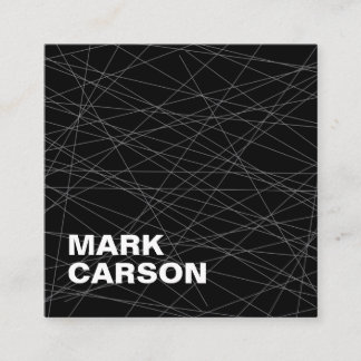 はっきりした移モダン動線プロフェッショナル黒 スクエア名刺